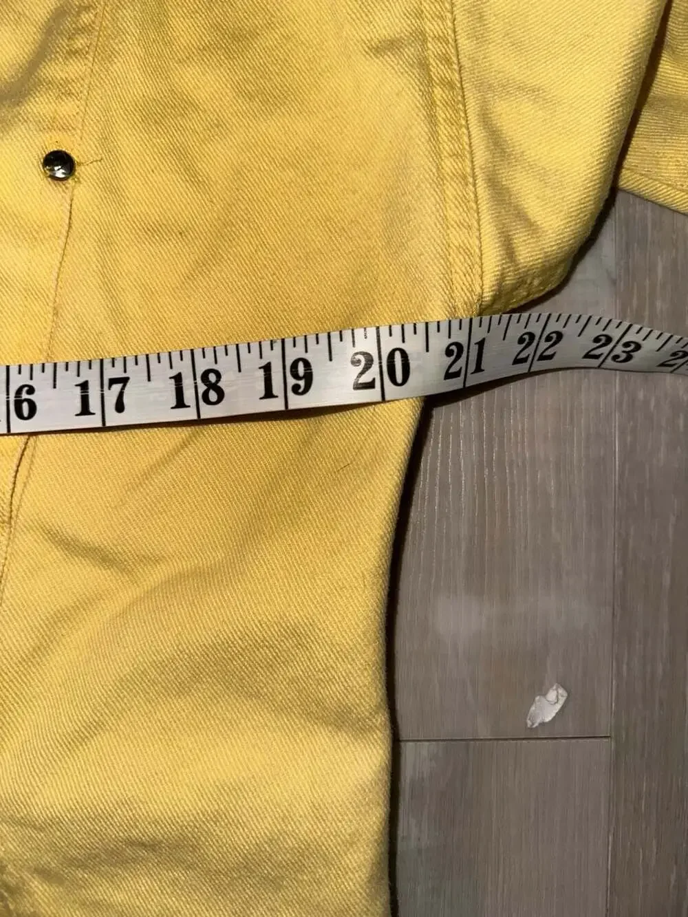 Lizwear Vintage 80s Yellow Denim Cropped Jacket with Gold Studs